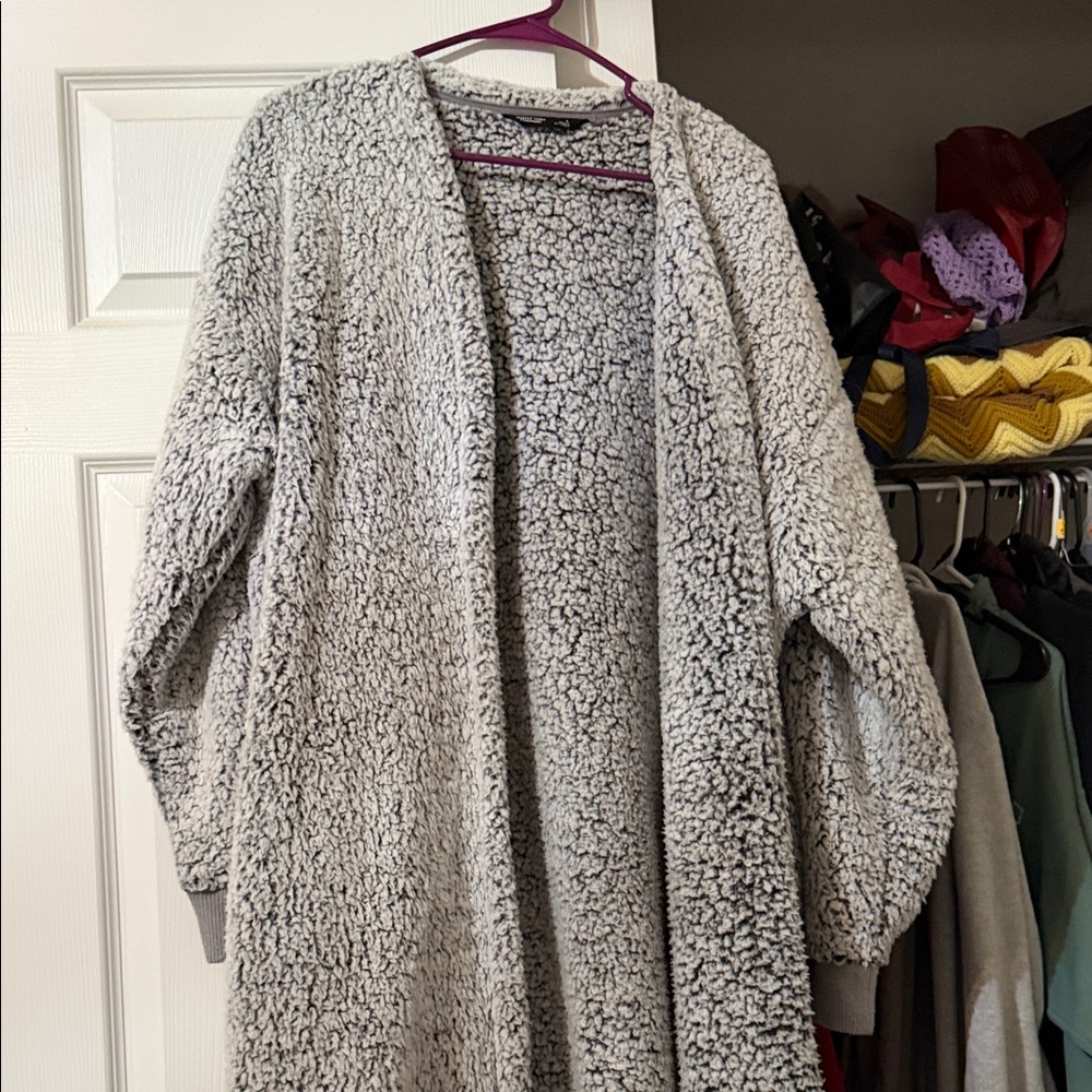 Simply Vera Vera Wang Gray Sherpa Coat